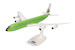 Boeing 707-300 Braniff solid lime green N7097 